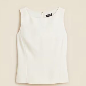 J. Crew Seamed Shell Top in Bouclé, Ivory, Size 6